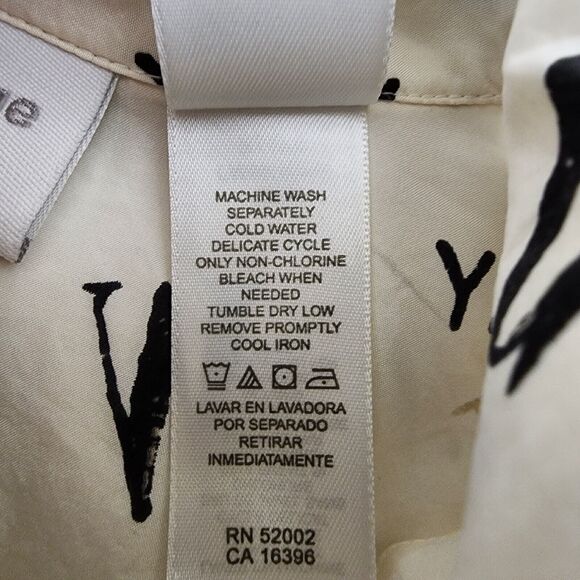 Liz Claiborne Womens Top Medium White Silk Button Long Sleeve Pocket Vintage 90s - Picture 8 of 14